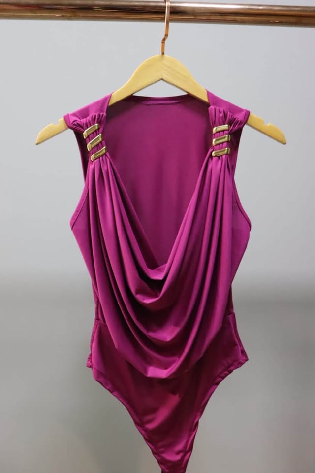 Body Drapeado Donna Magenta - costas - Madame La Donna