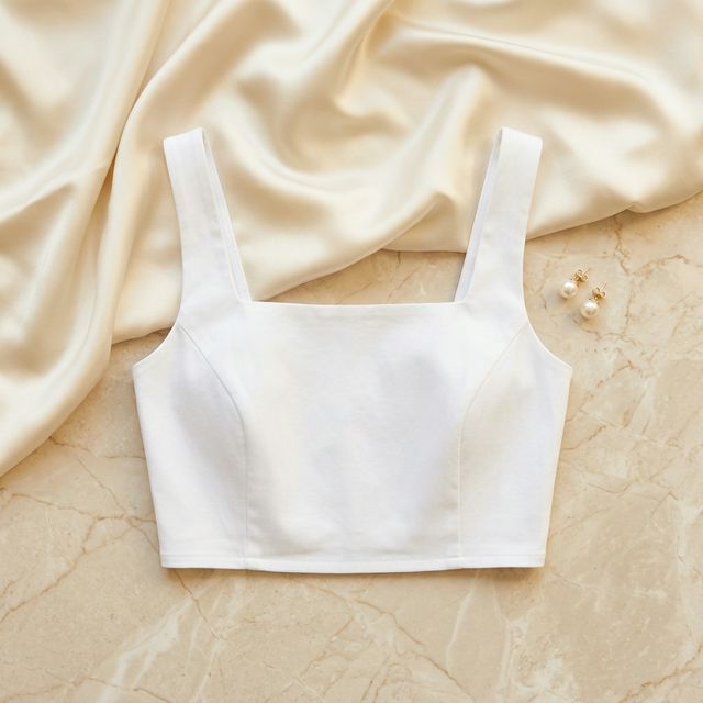 Cropped Gola Quadrada Donna — Branco